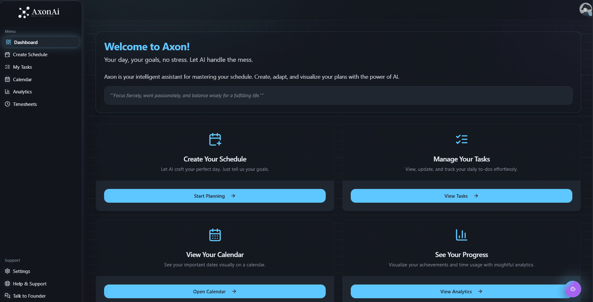 AxonAI Dashboard preview